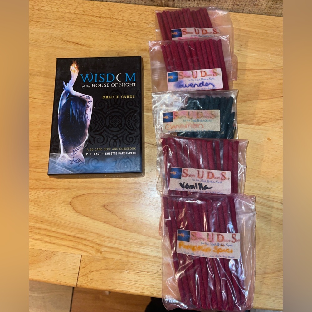Wisdom House of Night Tarot deck and incense logs bundle